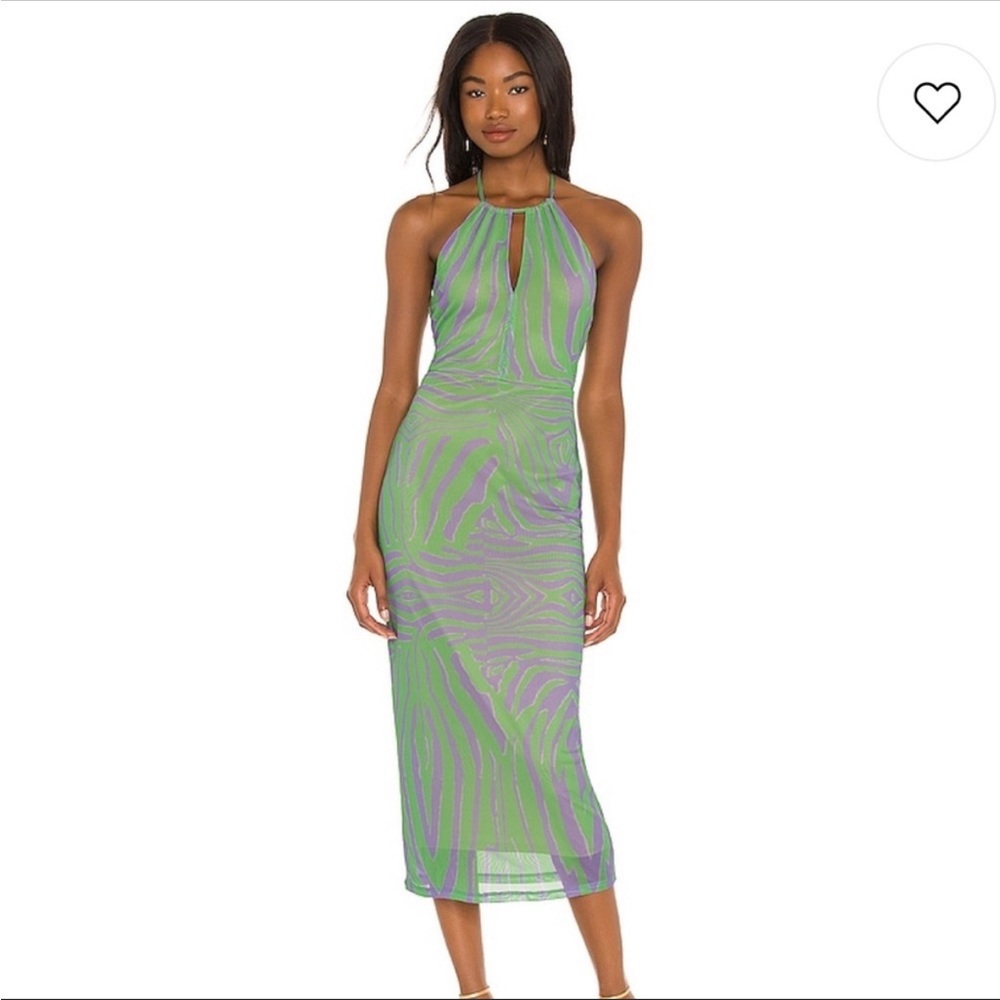 AFRM  Zebra Dress in Green Purple Zebra